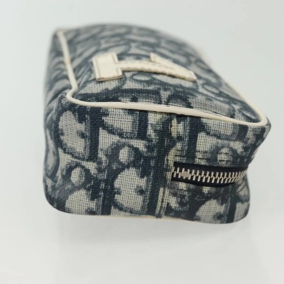 Christian Dior Trotter Canvas Pouch PVC Navy Silver Auth bs28793 - Picture 6 of 16